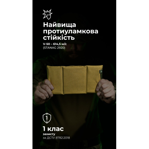 Балістичний пакет для підсумка під ПНБ (1 клас | 13,5×26 см | 180 г | Койот) ТМ Балістика