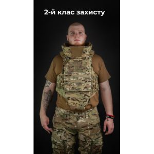 Бронежилет "Сармат" (S-L | 2 клас захисту | під бронеплити 25х30 см | Мультикам неоригінальний) ТМ Балістика